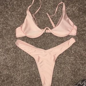 Sexy pink bikini set